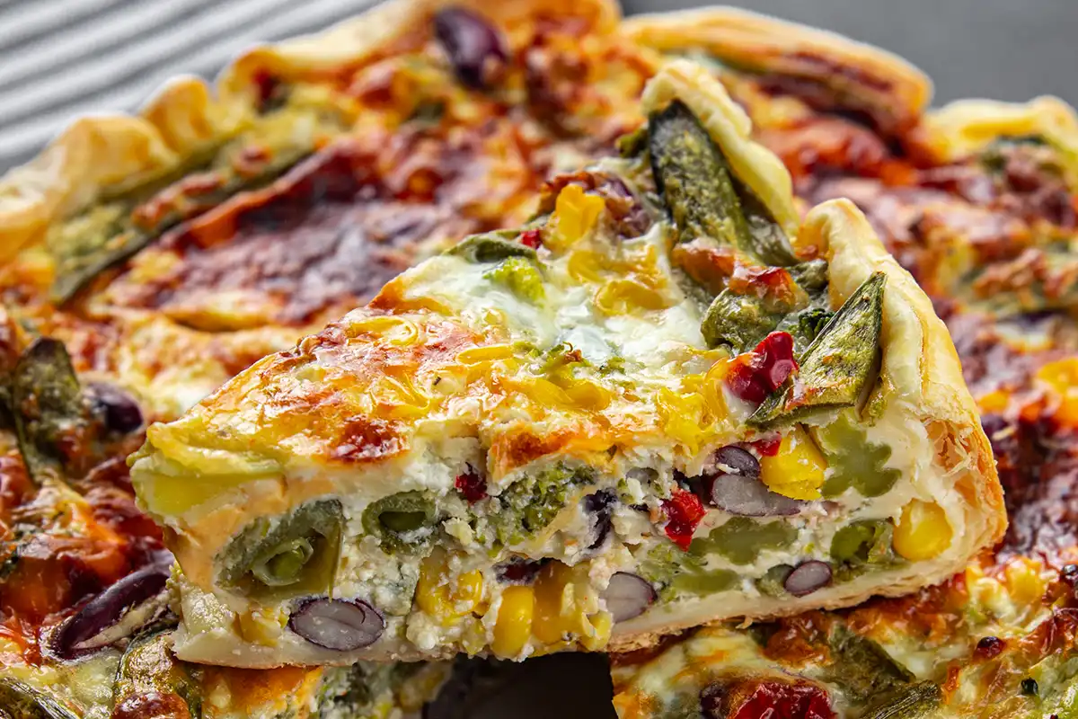 Garden-Veggie-Quiche-Recipe-with-Beans-Corn-and-Greens