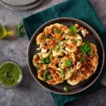 Spiced-Cauliflower-Steaks-Recipe-with-Herb-Sauce