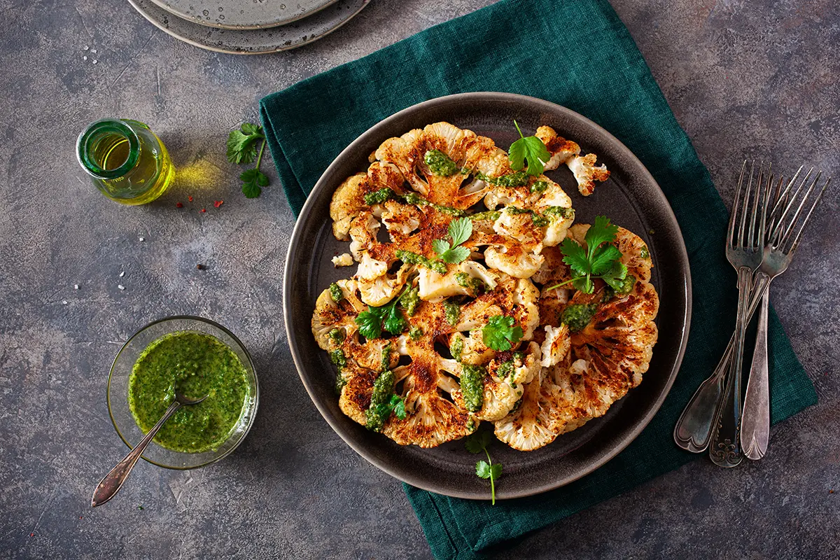 Spiced-Cauliflower-Steaks-Recipe-with-Herb-Sauce